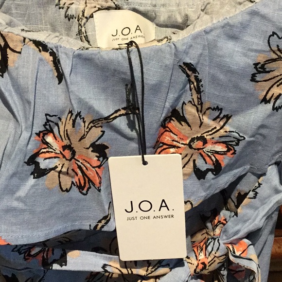 NWT $89 JOA RUFFLE XS DRESS SKY TAUPE FLORAL - Picture 6 of 8